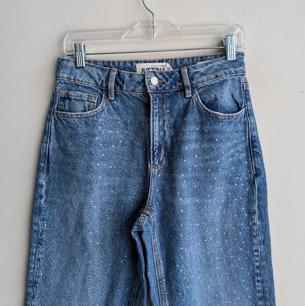 Dynamite Rhinestone Straight Leg Jeans - Picture 8 of 10